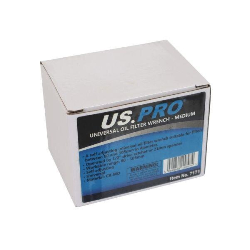 us pro US PRO Tools Adjustable Universal Oil Filter Wrench Medium 80 - 105mm 7171 2