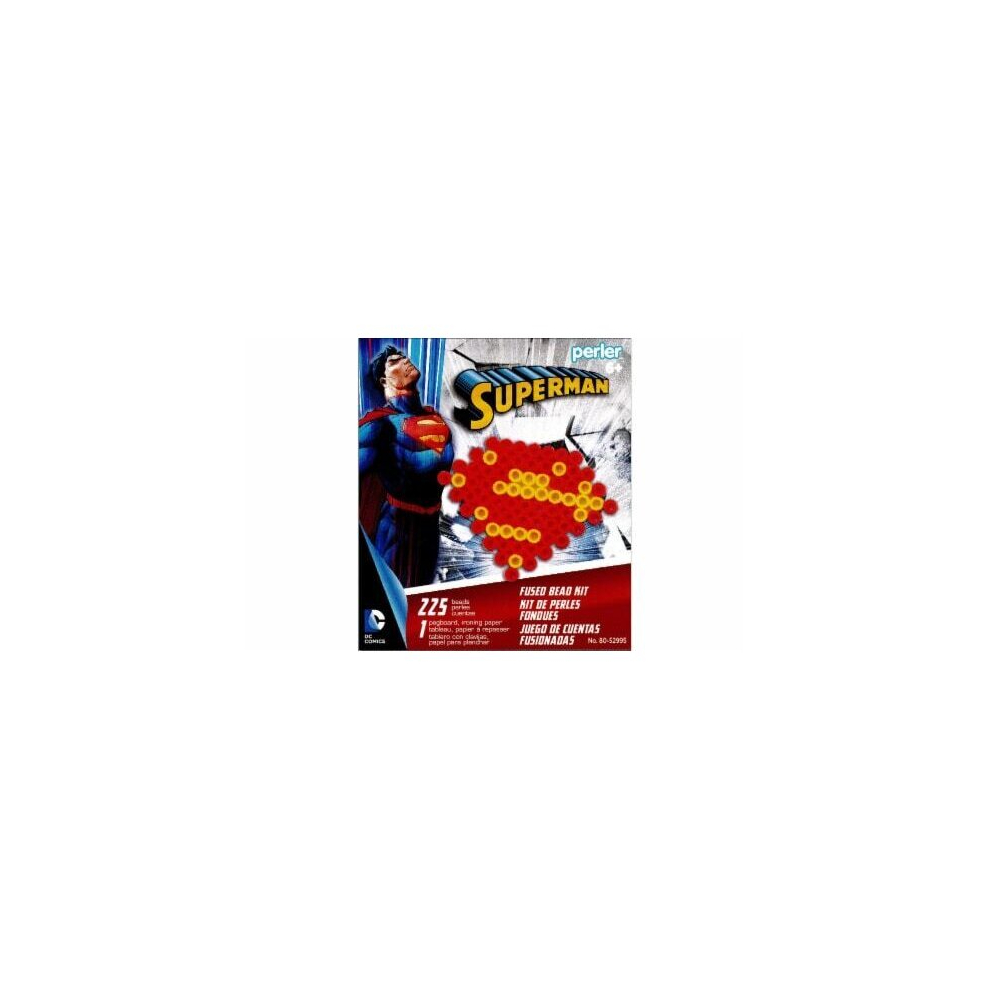 Perler Beads Perler Bead Superman Emblem Craft Kit (R) - 225 Beads, Pegboard, Pattern & Ironing Paper, Ages 6+