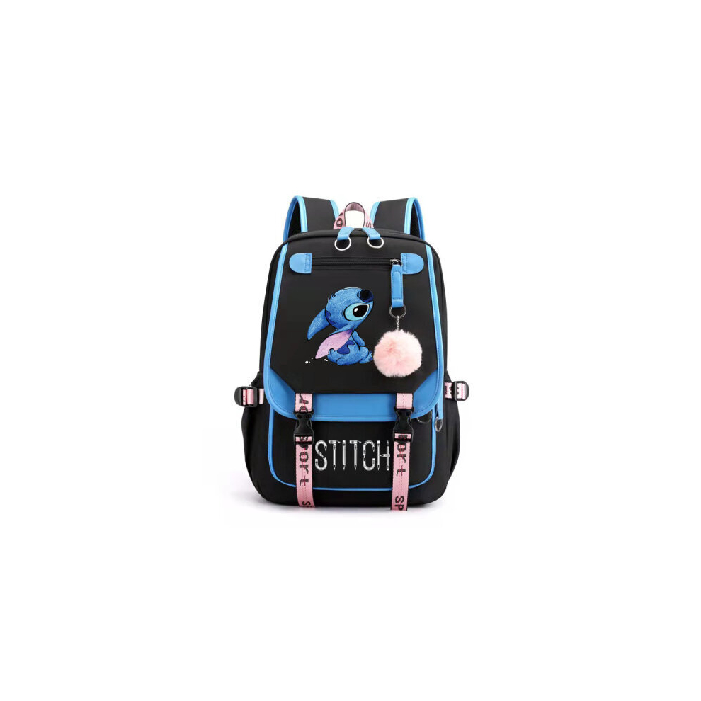 Bairongpan (Blue) Stitch Students Backpack Boys Girls Outdoor Cartoon Daypack