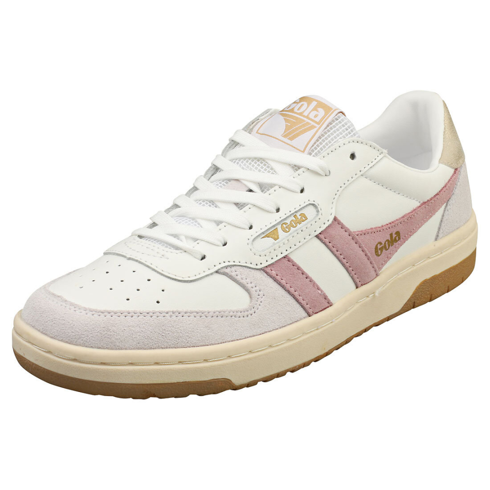 (3) Gola Hawk Womens Fashion Trainers in White Pink