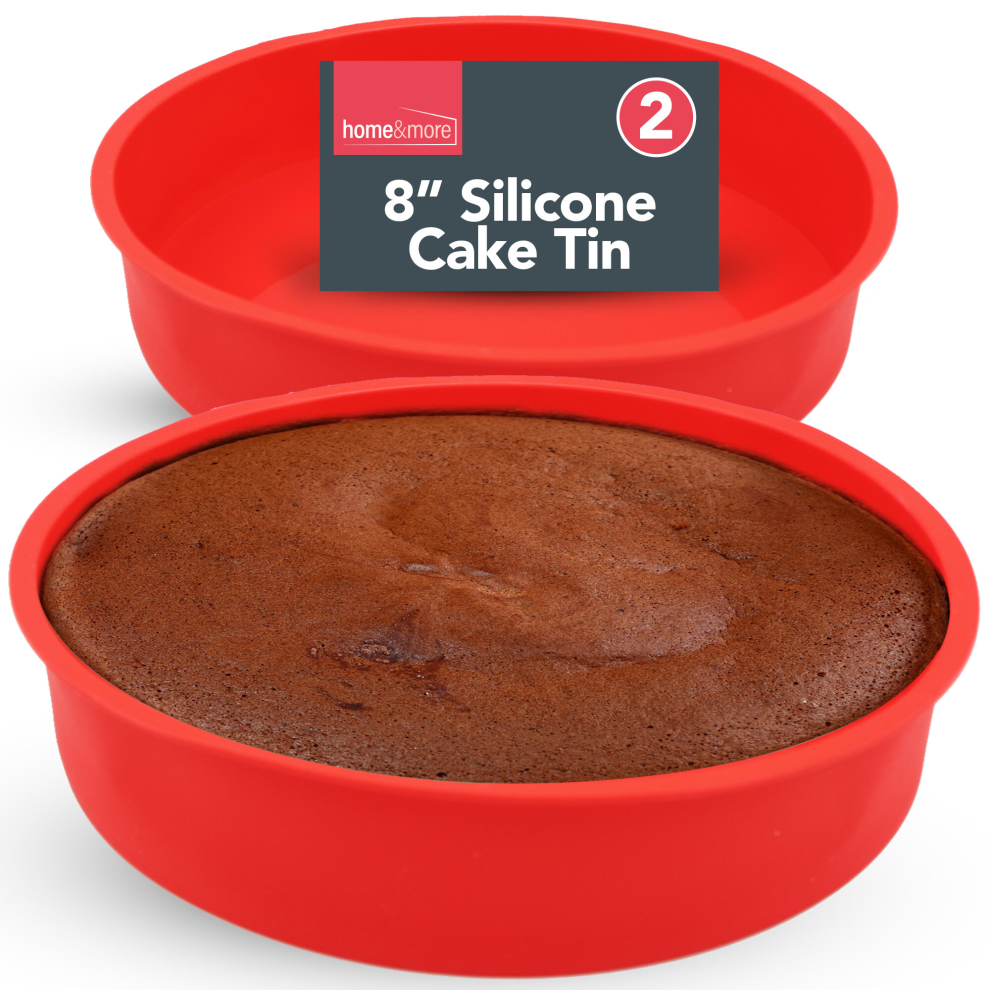 2pk Silicone Cake Moulds for Baking|8 In Cake Tin Round Silicone Mould