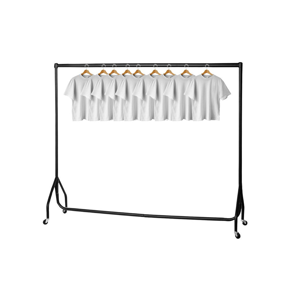 (Black, 3ft ) Heavy Duty Black White Garment Rail Clothes Rail Steel Clothes Rail High Metal Storage Hanging Rack