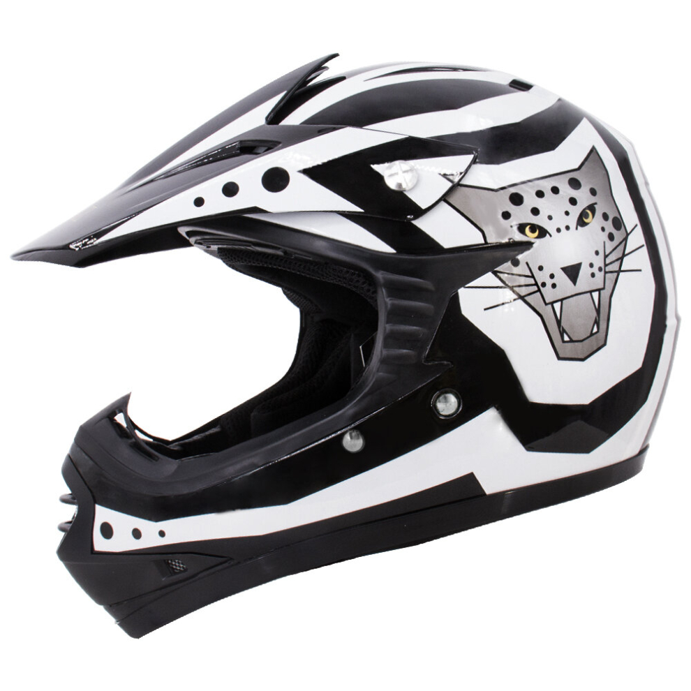 (Black/White, S) Zorax X17 Helmet Junior Child Kids Motorbike Motocross MX Helmet Outdoor-image-OPC-PDBK67Q-NEW