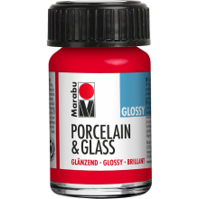 Marabu Porcelain Ceramic & Glass Glossy Paint Cherry Red 15ml