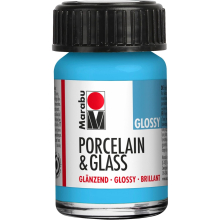 Marabu Porcelain Ceramic & Glass Glossy Paint Light Blue 15ml