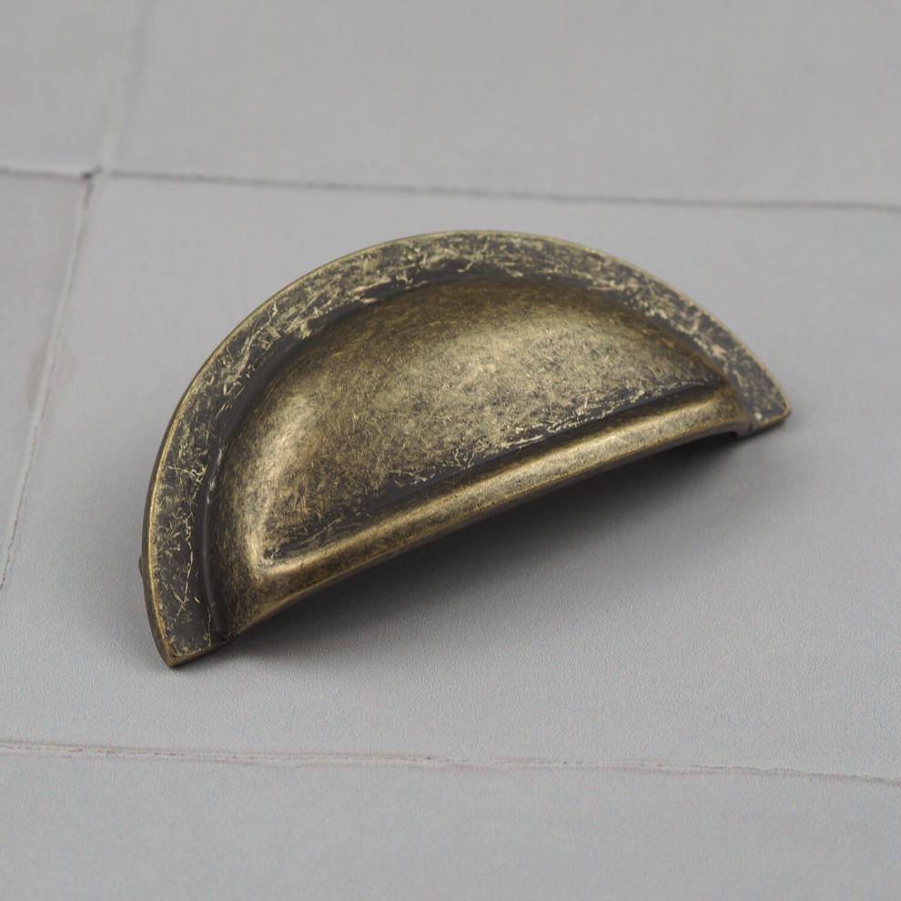 (76mm Cup Handle ) Antique Brass 76mm Cup Handle & Matching Knob