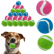 (Pack of 6 Squeaky Tennis Balls) Durable Long Lasting Rubber High Bounce Squeaky Tennis Balls For Dog Training, Practice, Pet Play