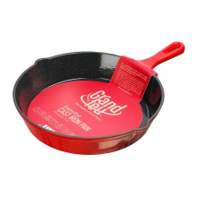 (Red) Grand Feu Enamelled Cast Iron frying pan, Ø 25cm.