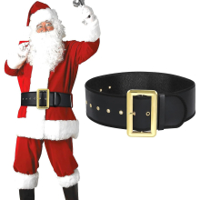 Jasgood Christmas Santa Belt For Adults Black Pirate Belt Men Women Santa Claus Belt For Cosplay Novelty Costume Accessory