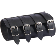 PU Leather Arm Guards Gauntlet Wristband Medieval bracers Viking Cosplay Wrist Guard for Men Women Gifts, Black, as described