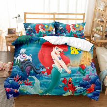 (MRY8, Single(135x200 cm)) Cartoon Print Mermaid,UK Size Sheets Single & Double KING,Super King Duvet Cover
