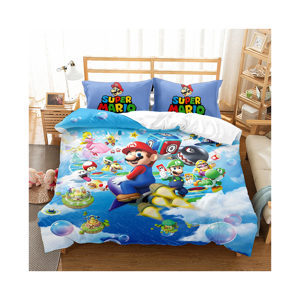 (MLA3, King(220x240cm)) Bedding Cartoon MarioUK Size Sheets Single & Double KING,Super King Duvet Cover