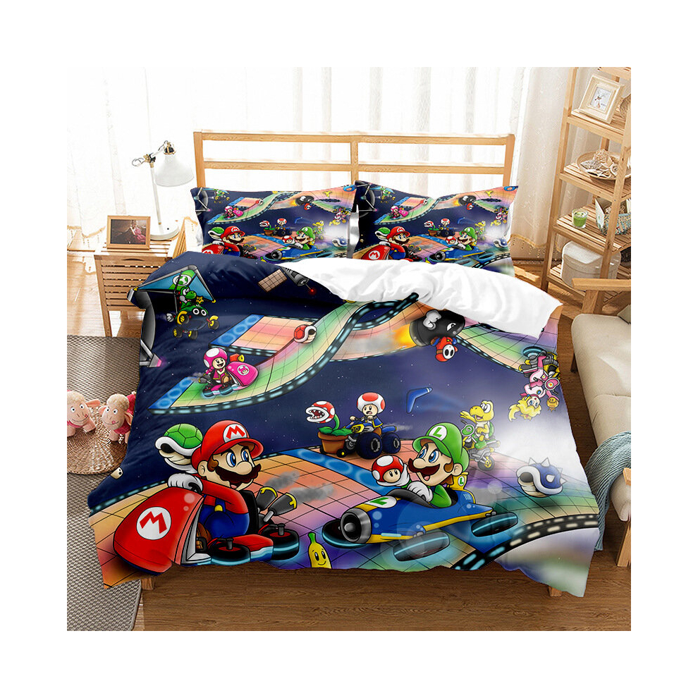 (MLA6, King(220x240cm)) Bedding Cartoon MarioUK Size Sheets Single & Double KING,Super King Duvet Cover