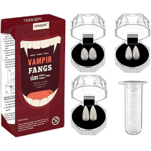 3 Sizes Vampire Fangs With Adhesive Party Cosplay Props White Horror Dentures