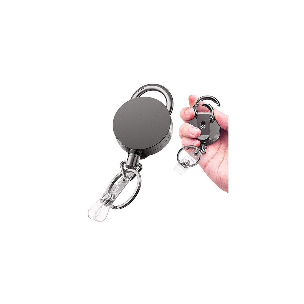 Retractable ID Badge Holder Heavy Duty Metal Body KeyChain