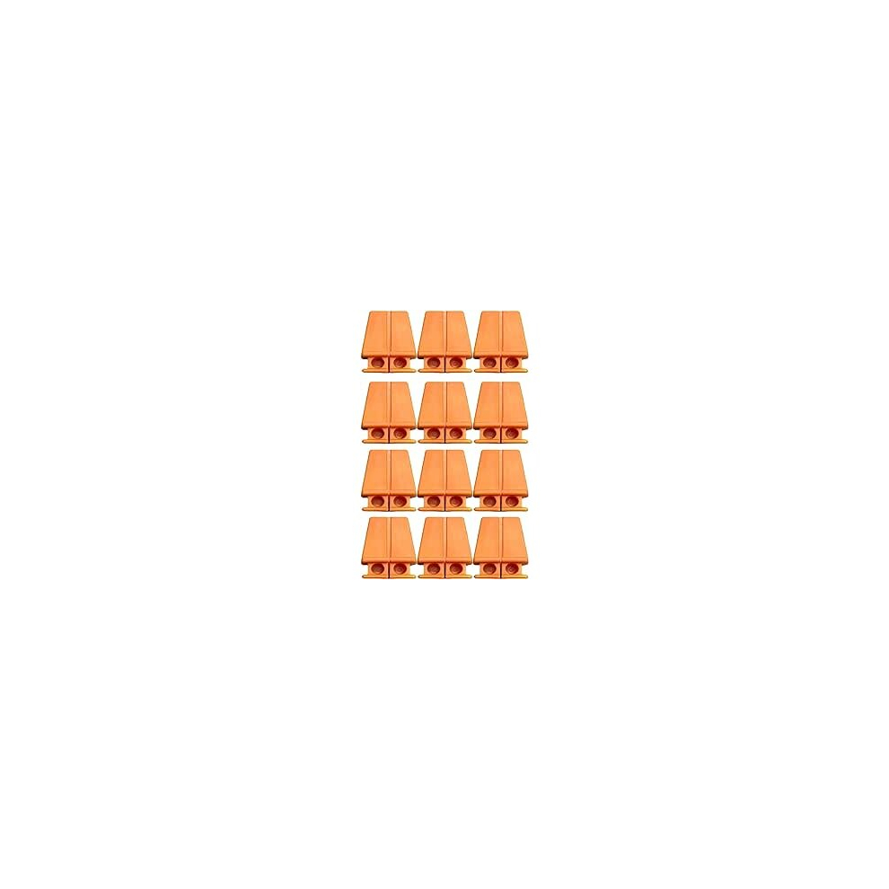 Brick Line Blocks [12 Pack] for Bricklaying Straight Bricks Orange Corner Line Anchor Blocks (12 Blocks)