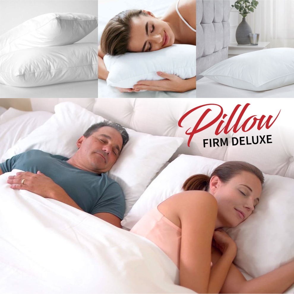 (FIRM DELUXE PILLOWS) Jumbo Pillows Pair Luxury Soft Bedding Pillows Set