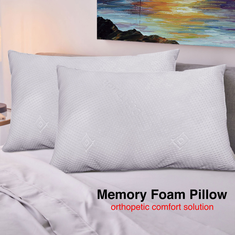 (Memory Foam Pillow X 1) Luxury Pillows Pair Super Soft Memory Foam Pillows