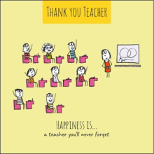 Happiness Is... Thank You Teacher Greeting Card Humour Cards