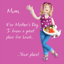 Lunch At Your Place Happy Mother's Day Greeting Card One Lump or Two Cards