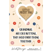 Grandmas Are Like Buttons Little Pocket Hug Wish Token Keepsake Gift Idea