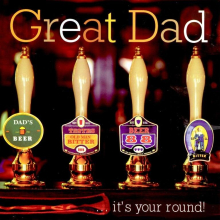 Great Dad It's Your Round Happy Father's Day Card Square Photo Greeting Cards