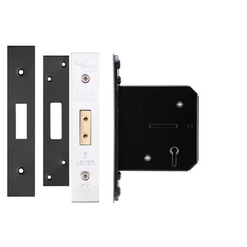 5 Lever 2.5" Nickel plated mortice Deadlock