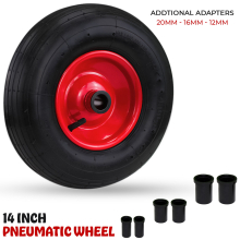 Wheelbarrow Wheel 36cm 14" Pneumatic Tyre Replacement 4.00-6, 150kg Load