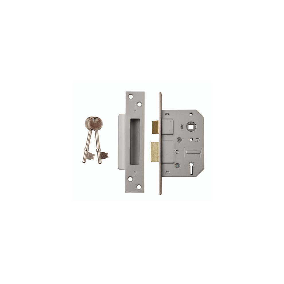 Mortice Sashlock 5 Lever 2.5" Nickel Plated 5025293071600