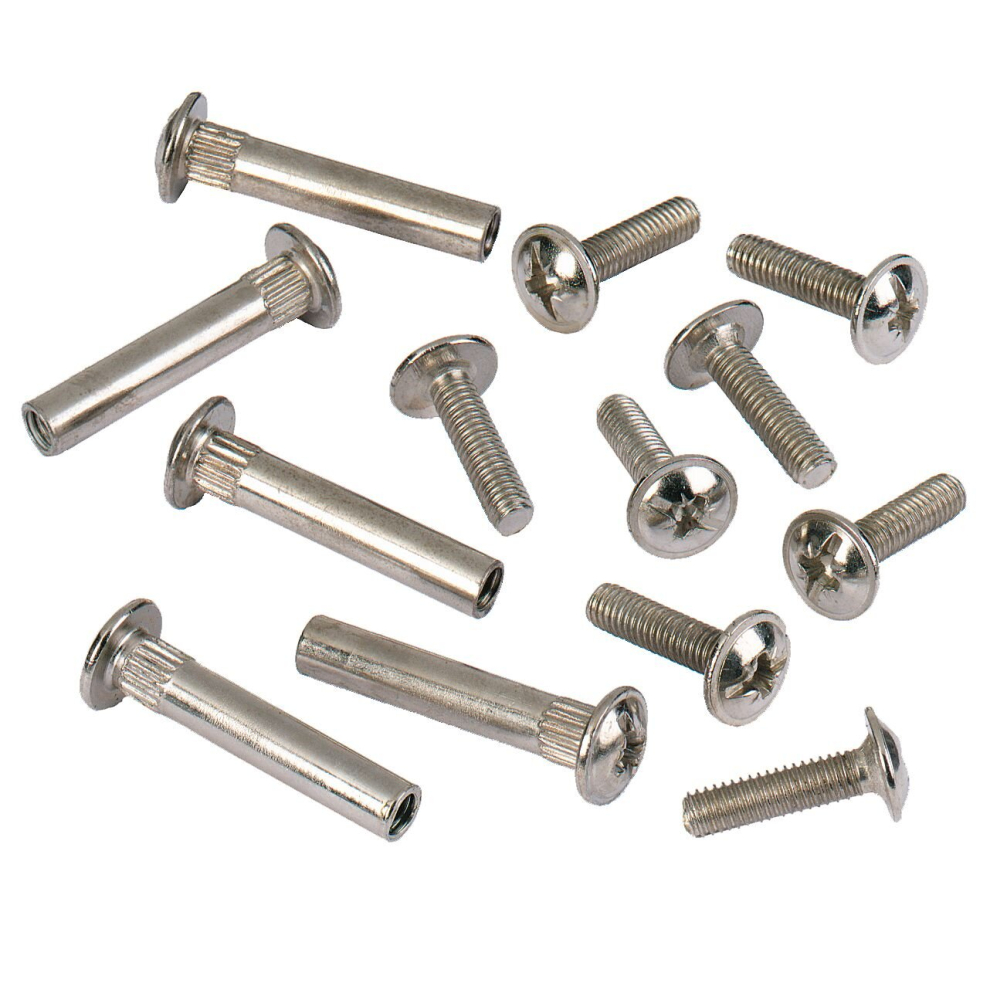 (L=30mm for thickness 44-54mm) M4 Connector Bolts Screws Cabinet Unit pack of 10