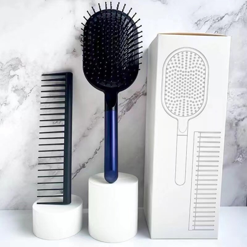 BLUE Compatible For Dyson Comb Wide Tooth air Detangling Hairdressing Rake Hair Styling massage Sharon Brush Set 2pc Tool accessories on OnBuy