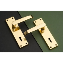 Victorian Straight Handle Lock Door Furniture Electroplated Brass