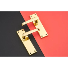 Victorian Straight Latch Handle Door Furniture Electroplated Brass
