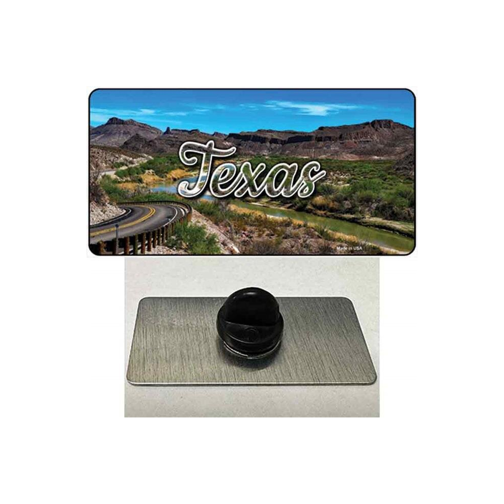 Smart Blonde PIN-LP-11633 1.5 x 0.75 in. Texas Open Mountain Road State Novelty Rectangle Metal Hat Pin