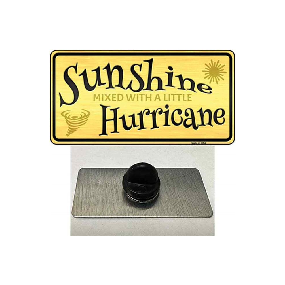 Smart Blonde PIN-LP-11788 1.5 x 0.75 in. Sunshine with A Little Hurricane Novelty Rectangle Metal Hat Pin