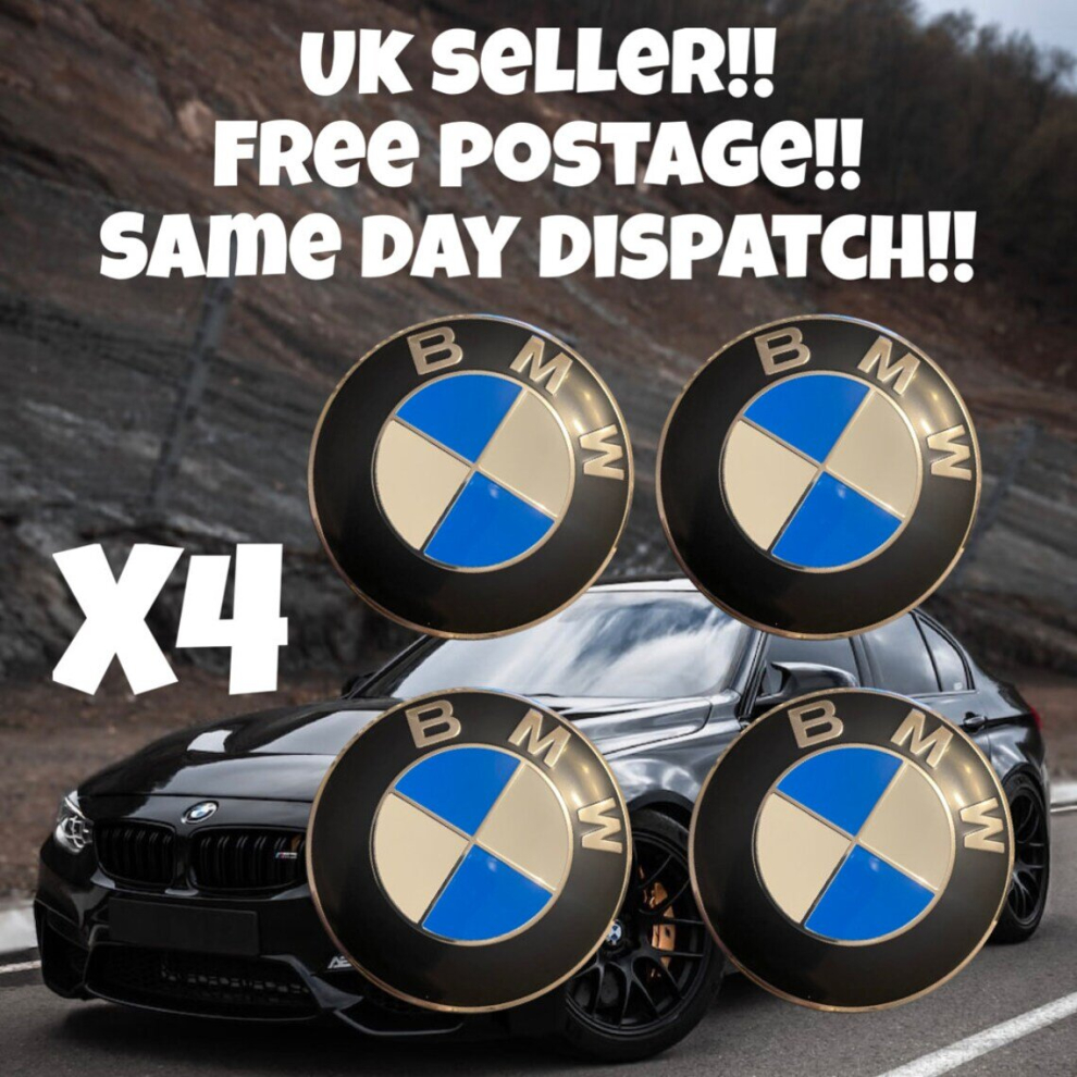Bmw Original Set Of 4 Alloy Wheel Centre Caps 68Mm