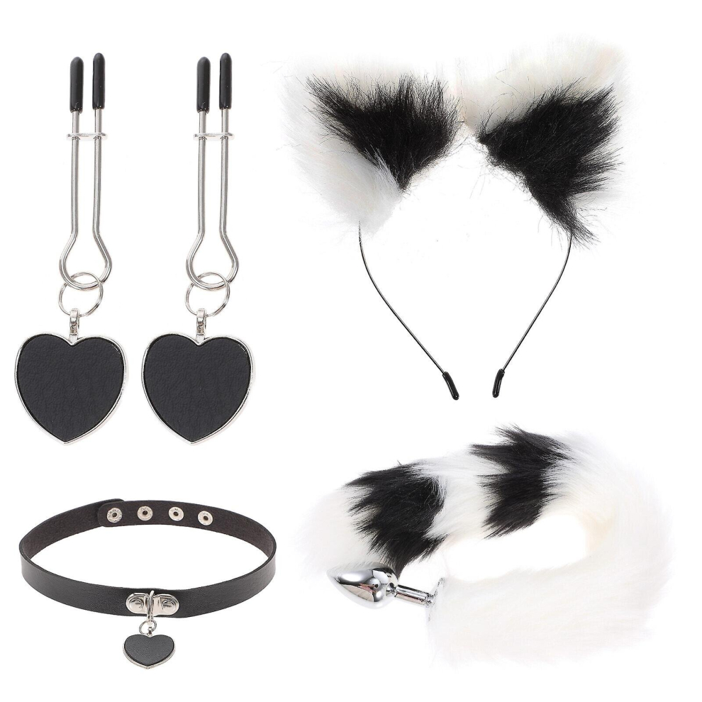 1 Set Women Tail Plug Furry Tail Cosplay Ears Headband Cosplay Costumes Accessories