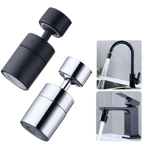 (Black) 360 Degree Filter Bubbler Water Tap Nozzle