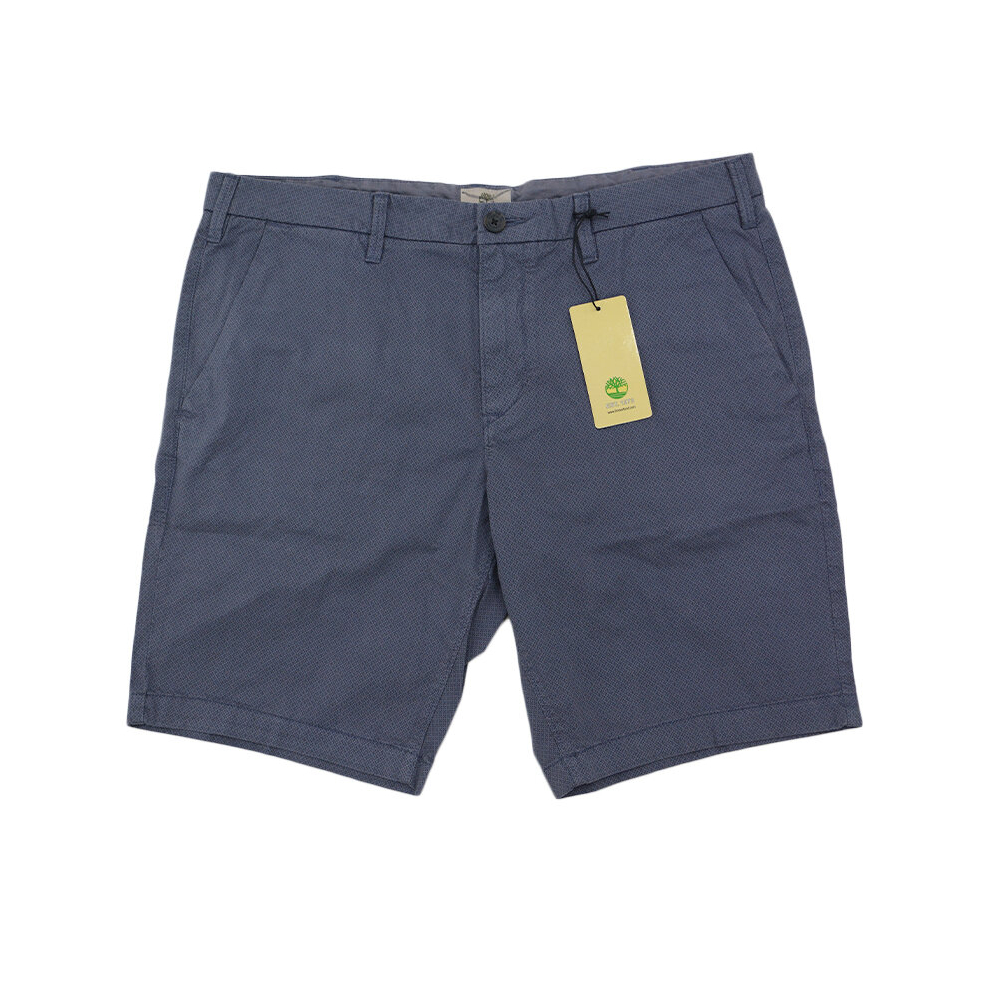 (W38) TIMBERLAND Mens Chino Shorts Stretch Bottom Square Patten Summer Grey Shorts