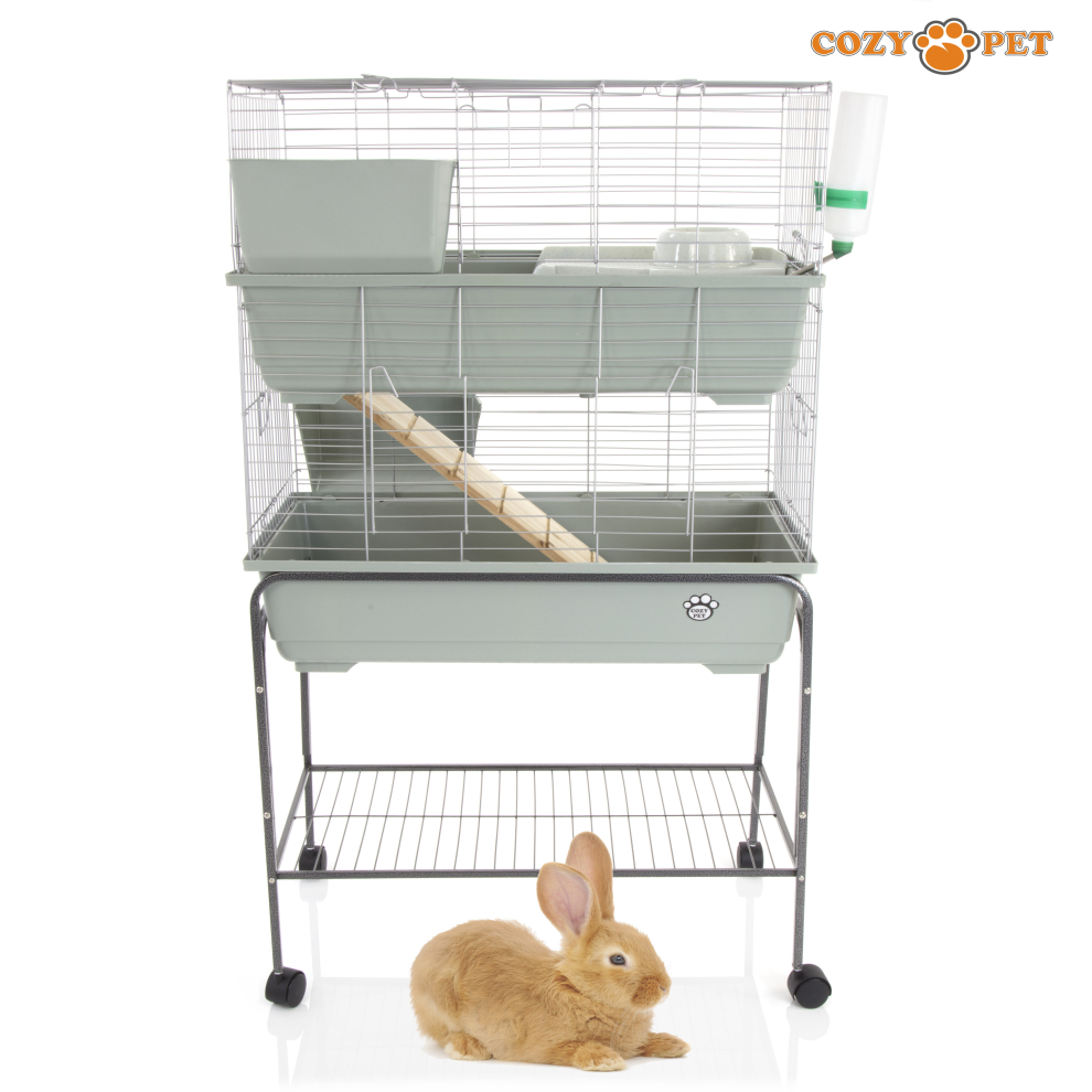 Rabbit / Guinea Pig 2-Tier Cage by Cozy Pet 80cm Inc Stand Rat Chinchilla Hutch