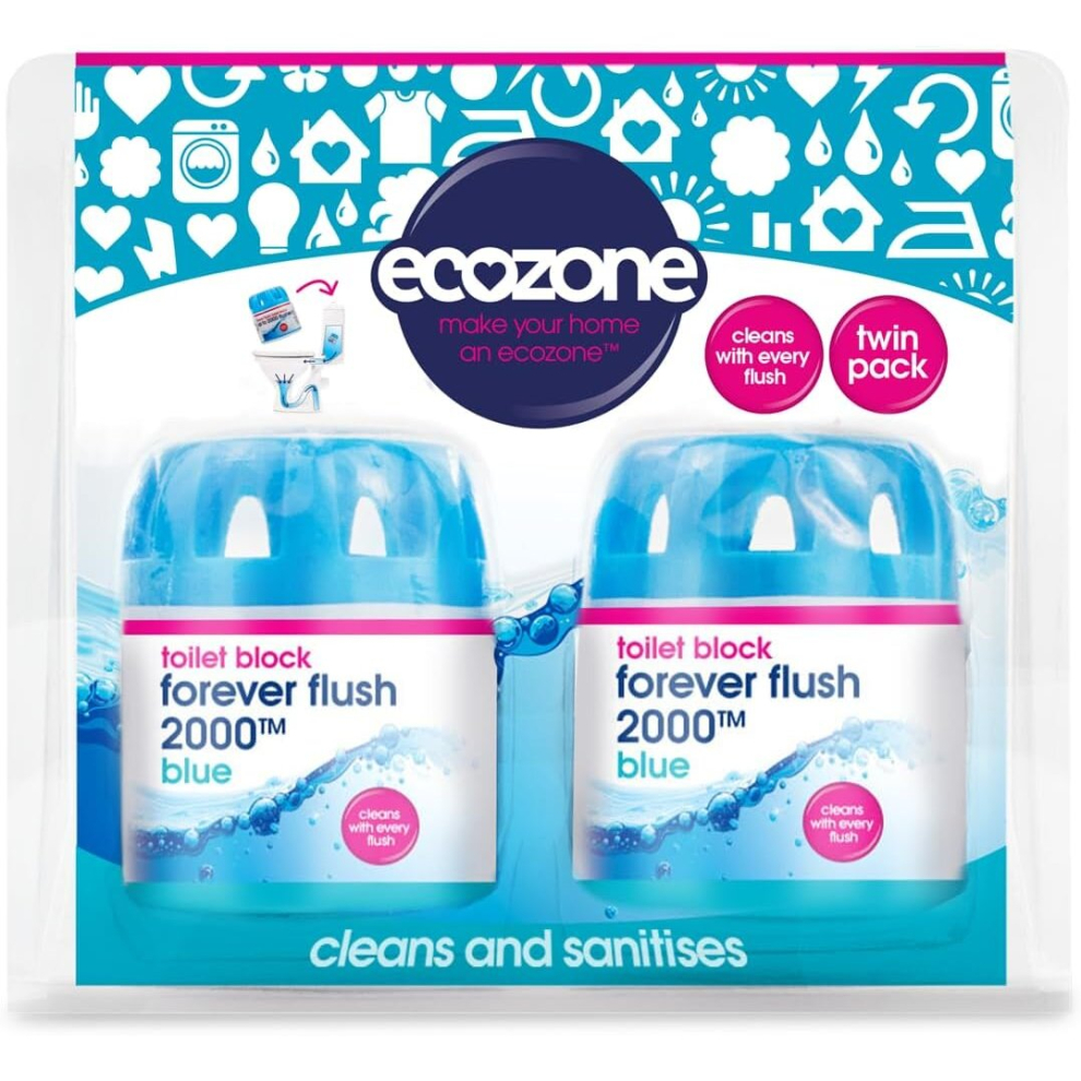 Ecozone Forever Flush 2000 Toilet Block Twin Pack blue 2 Count