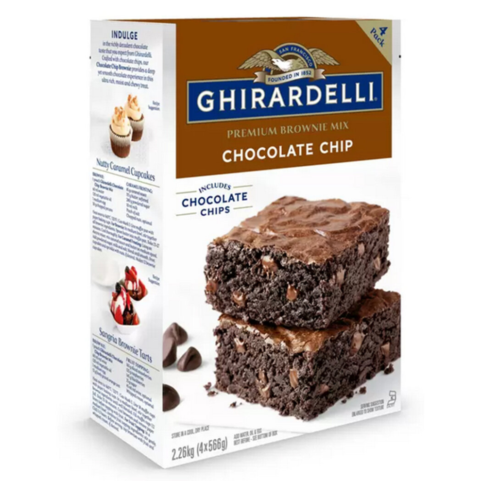 Ghirardelli Chocolate Chip Brownie Mix 2.26kg - 4 x 566g Packs