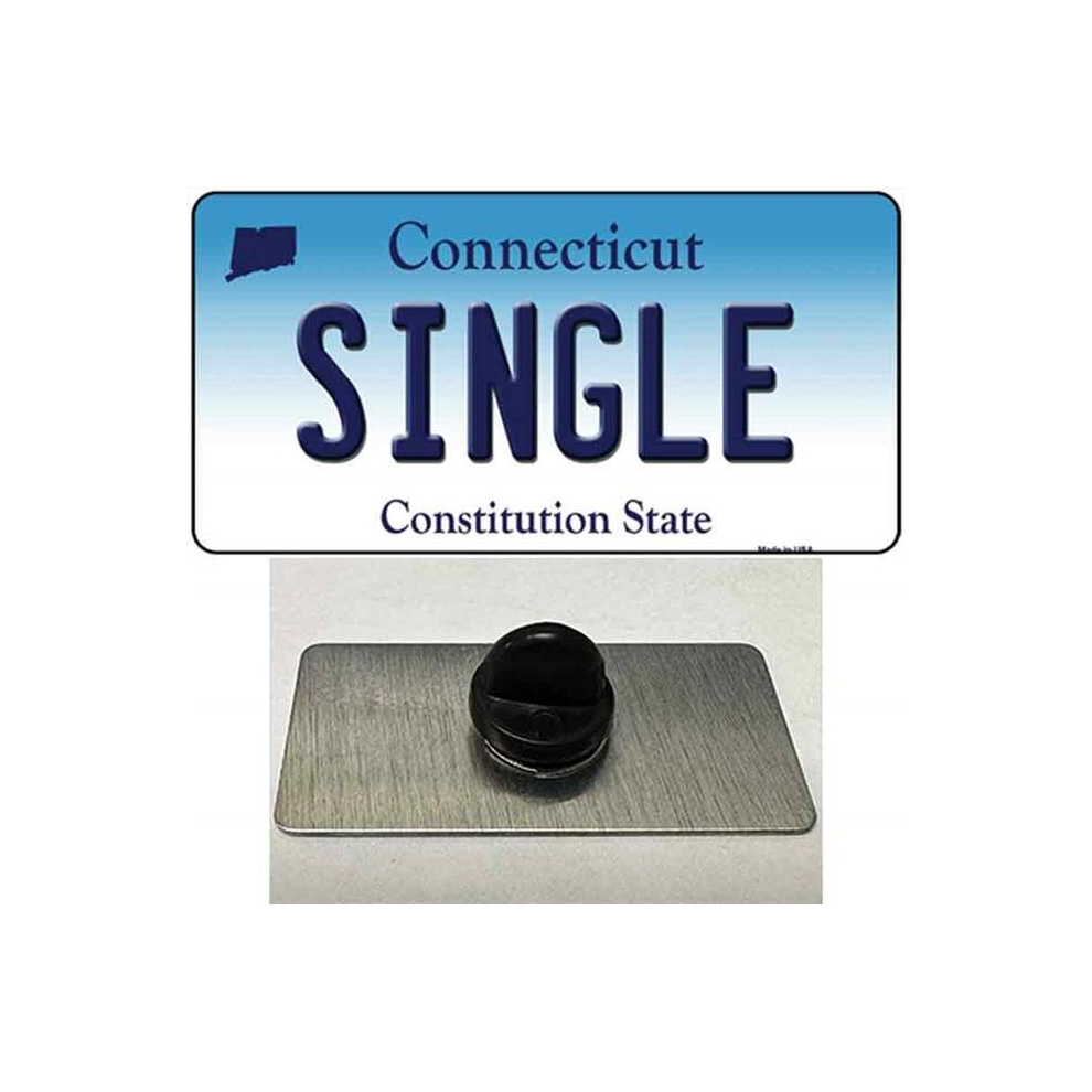 Smart Blonde PIN-LP-10931 1.5 x 0.75 in. Single Connecticut Novelty Rectangle Metal Hat Pin-image-OPC-PDBVP57-NEW