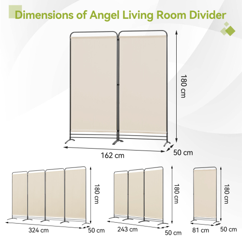 (Beige) Angel Living Room Divider 2 Panels 2
