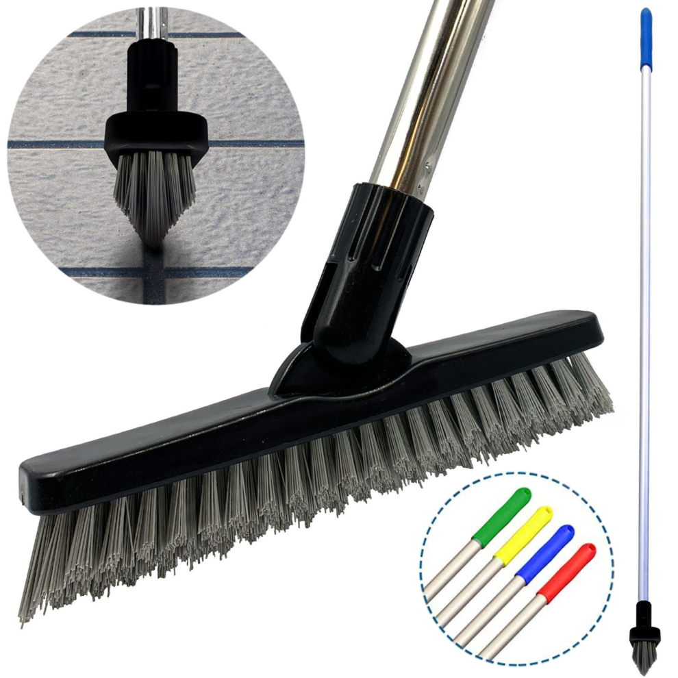 The Dustpan And Brush Store Colour-Coded Angled Grout Brush With Handle Swivel Tile & Corner Scrubber - Blue - Image 4