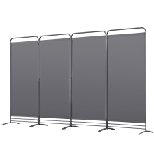 (Grey) Angel Living 4 Panels Foldable Room Divider