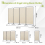 (Beige) Angel Living 4 Panels Foldable Room Divider 8