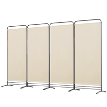 (Beige) Angel Living 4 Panels Foldable Room Divider