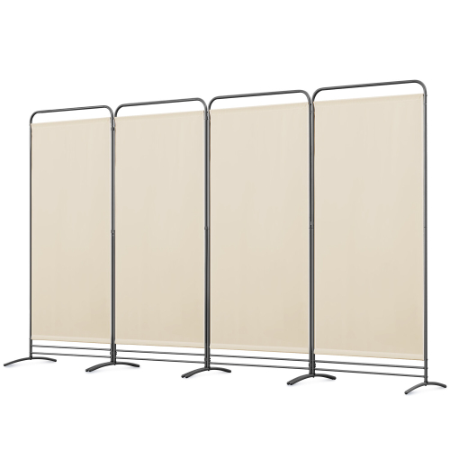 (Beige) Angel Living 4 Panels Foldable Room Divider