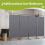 (Grey) Angel Living 4 Panels Foldable Room Divider 3